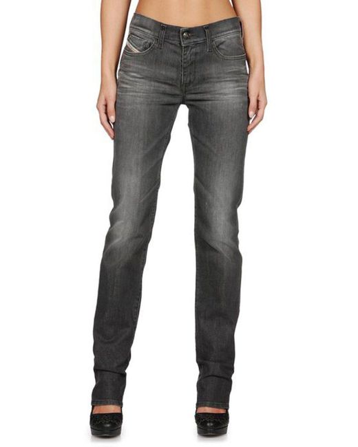 DIESEL Gray Straitzee 0815B Jeans Hose Regular Slim Straight