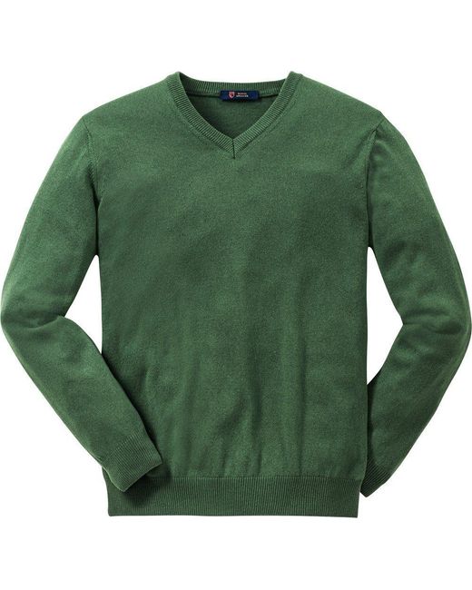 Royal Spencer V-Ausschnitt-Pullover mit Feinripp-Bündchen für den perfekten Sitz in Green für Herren