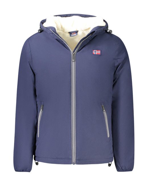 Norway 1963 NORWAY Outdoorjacke jacke Blau mit Teddyfutter und Kapuze – Norwegen-Stil 1963 in Blue für Herren