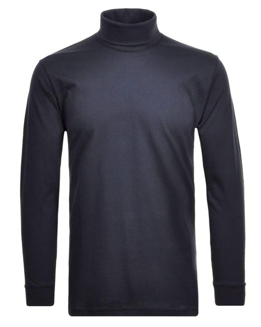 RAGMAN Longsleeve Basic aus feinstem Single-Jersey, hohe Formstbilität in Blue für Herren