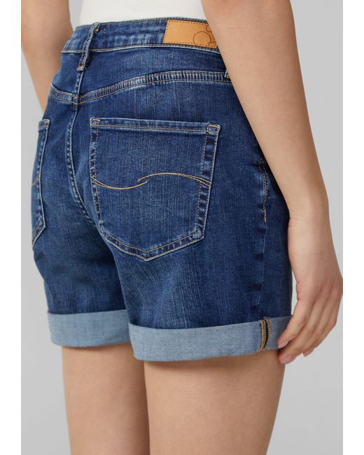 QS Blue Jeans-Shorts Abby / Slim Fit / Mid Rise