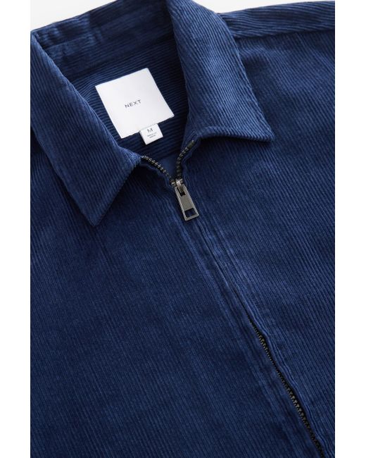 Next Co-Ord Hemdjacke mit Reißverschluss, Baumwolle (1-St) in Blue für Herren