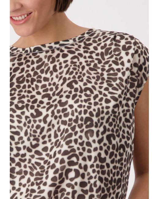 Monari White Schlupfbluse mit Animalprint