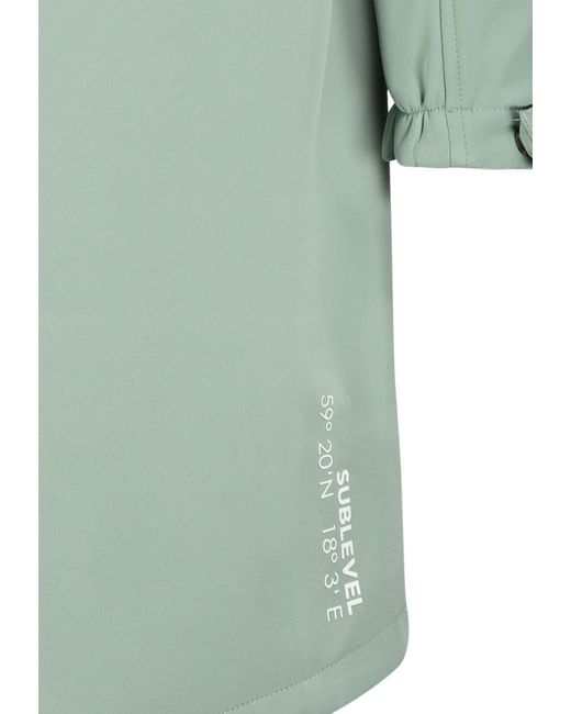 Sublevel Green Langmantel Funktionsmantel mit Kapuze und Reißverschluss-Taschen Softshell Outerwear