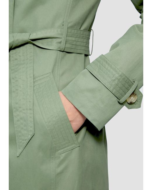S.oliver Green Funktionsmantel Trenchcoat mit Streifen-Futter