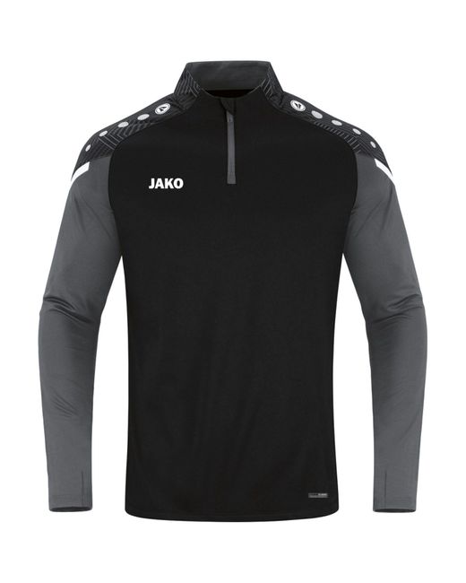 JAKÒ Fleecepullover Zip-Top Performance 8622 in Black für Herren