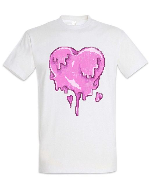 Urban Backwoods Print- Melting Heart T-Shirt Weiß Größe 3XL in Pink für Herren