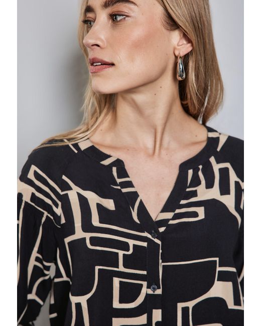 Street One Blue Langarmbluse mit All-Over Print