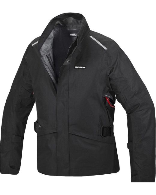 SPIDI Motorradjacke Vision Light H2Out Motorrad Textiljacke Wasserdicht Atmungsaktiv winddicht wasserabweisend dehnbar reflektie in Black für Herren