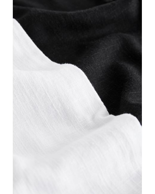 The Set White Leinenhose Hose mit weitem Bein, Gummibund, 2er-Pack (2-tlg)