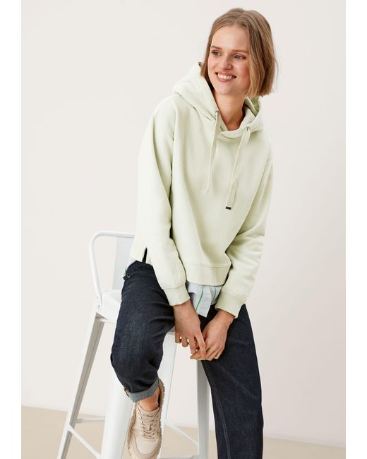 S.oliver Green Sweatshirt Hoodie mit Bluseneinsatz Layering