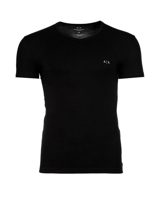Armani Exchange T-Shirt, 2er Pack- V-Neck, Kurzarm, Logo in Black für Herren