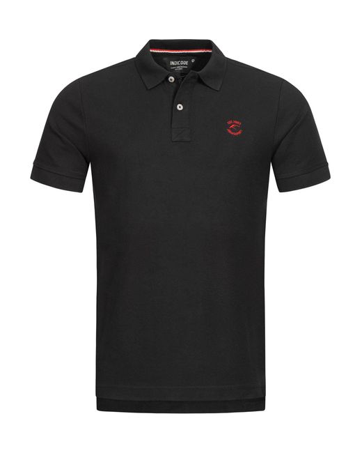INDICODE Poloshirt Wadim mit feiner Logo-Stickerei auf der Brust in Black für Herren