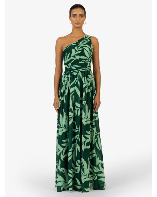 Kraimod Green Abendkleid mit One-Shoulder-Design