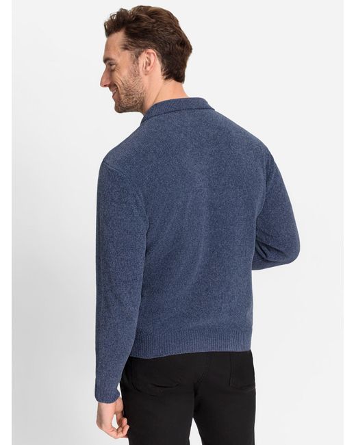 WITT Strickpullover Polopullover in Blue für Herren