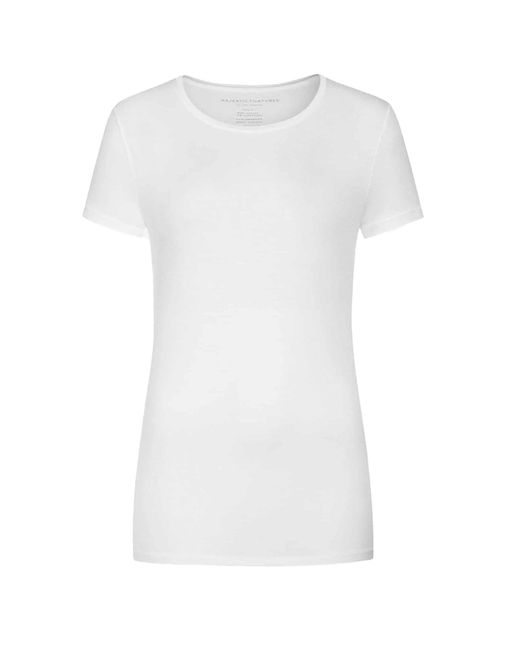 Majestic Filatures White T-Shirt aus Viskose