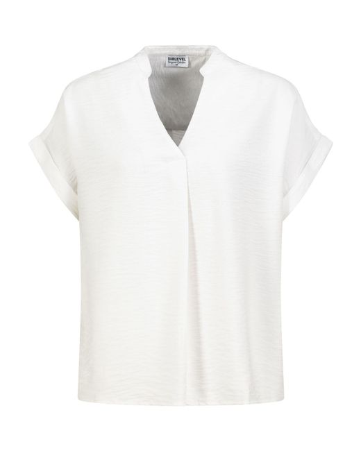 Sublevel White Kurzarmbluse