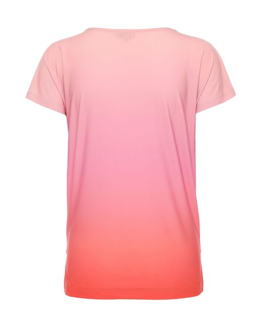 Sarah Kern Pink T-Shirt Kurzarmbluse figurumspielend in Dégradé Look