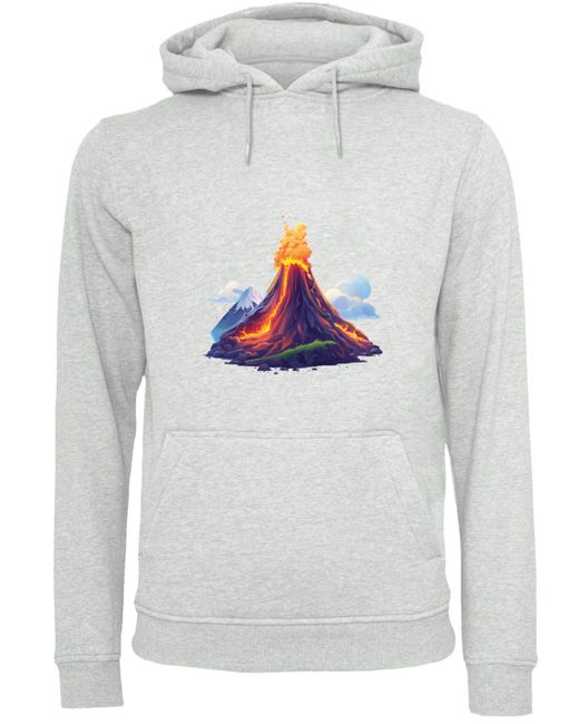 F4NT4STIC Kapuzenpullover Vulkanausbruch Premium Qualität in Gray für Herren