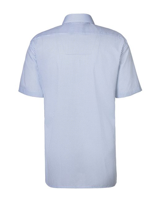 Olymp Kurzarmhemd Luxor mit modischem Muster in Blue für Herren