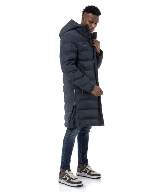 Redbridge Winterjacke gefütterter Parka mit Kapuze Premium Qualität in Blue für Herren