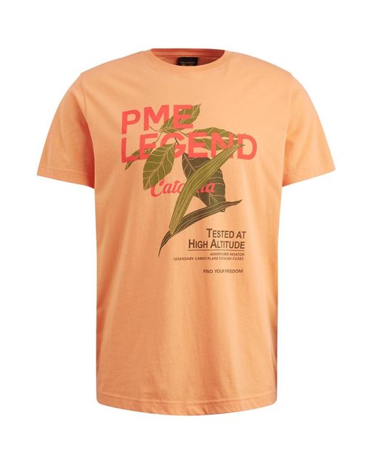 PME LEGEND T-Shirt Short sleeve r-neck single jersey in Orange für Herren