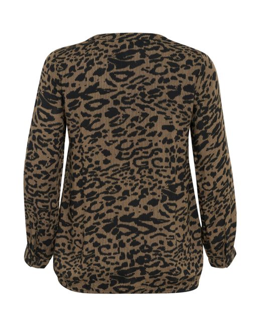 Kaffe Brown Langarmbluse Langarm-Bluse KCdiana Große Größen