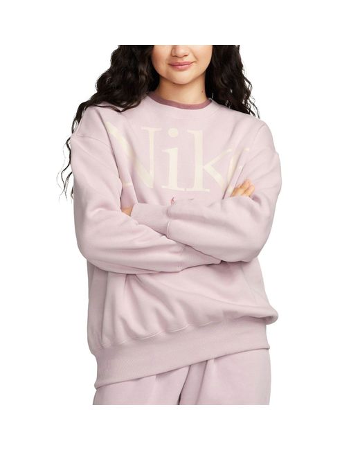 Nike Pink Sweatshirt Sportswear Phoenix Fleece Crew