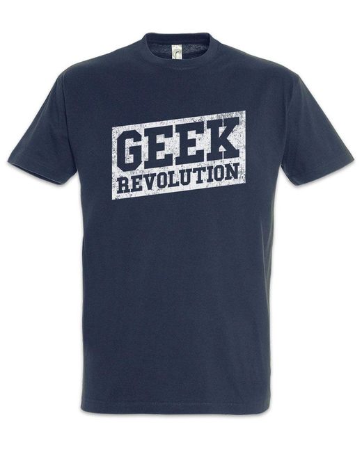 Urban Backwoods Print- Geek Revolution T-Shirt Navy Größe XL in Blue für Herren