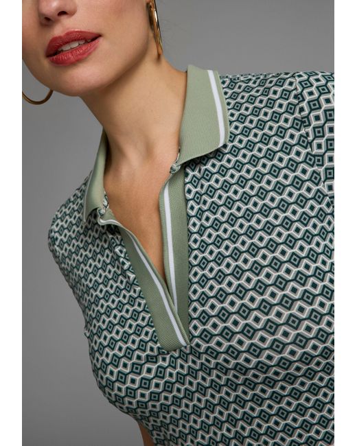 Laura Scott Gray Polokleid mit Alloverprint