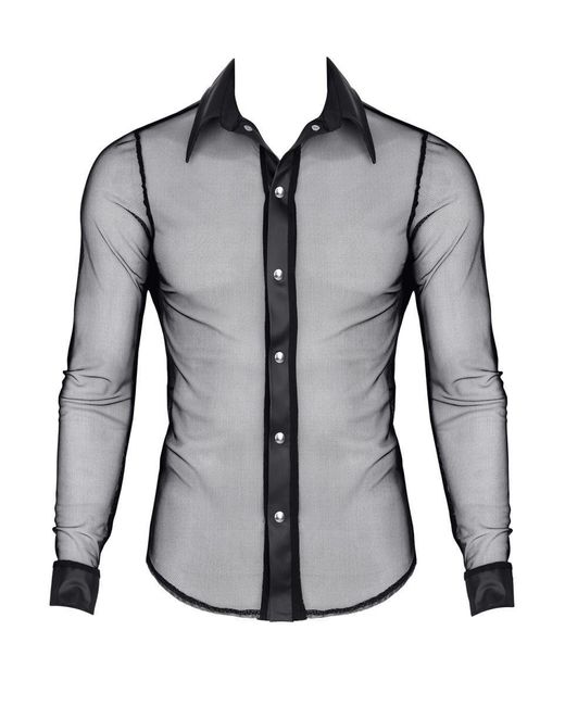 Regnes Fetish Planet Langarmhemd -Hemd in schwarz in Black für Herren
