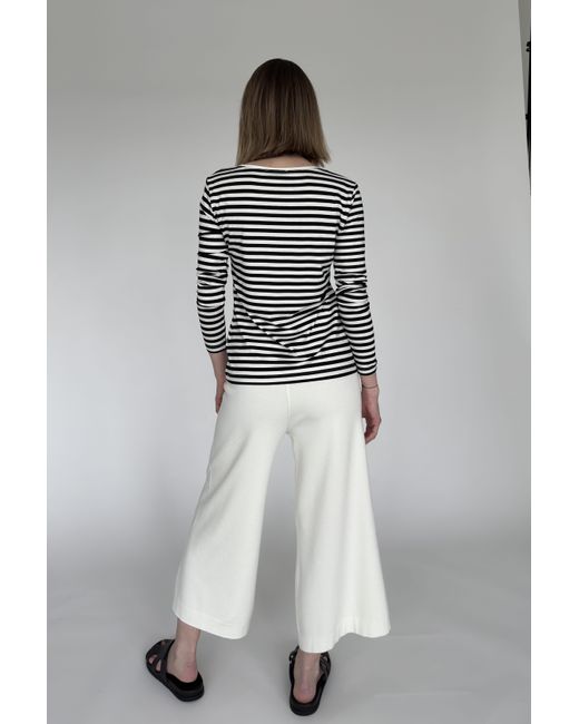 Zuckerwatte Gray Langarmshirt mit modischen Streifen Viskose Stretch
