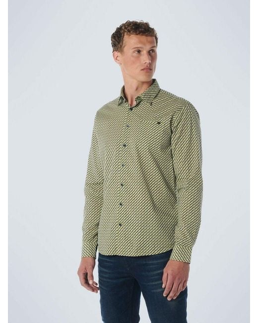 No Excess Langarmhemd in Green für Herren