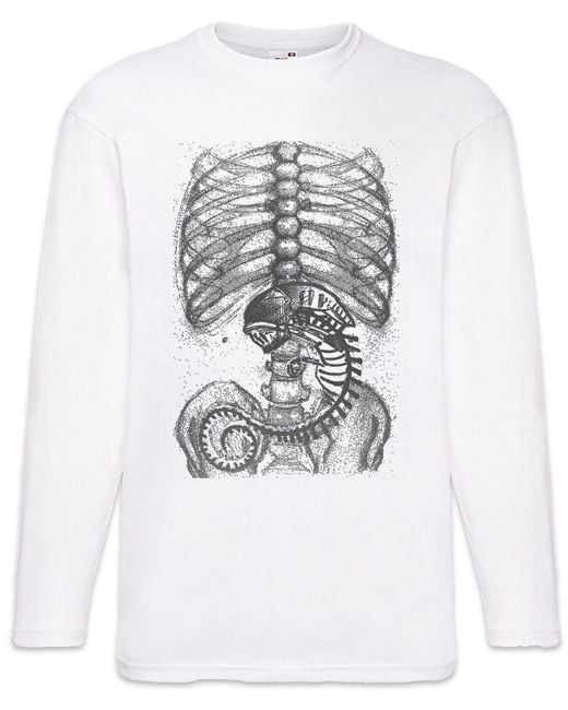 Urban Backwoods Langarmshirt Xenomorph Alien II Langarm T-Shirt Ripley Prometheus Nostromo Weyland in White für Herren
