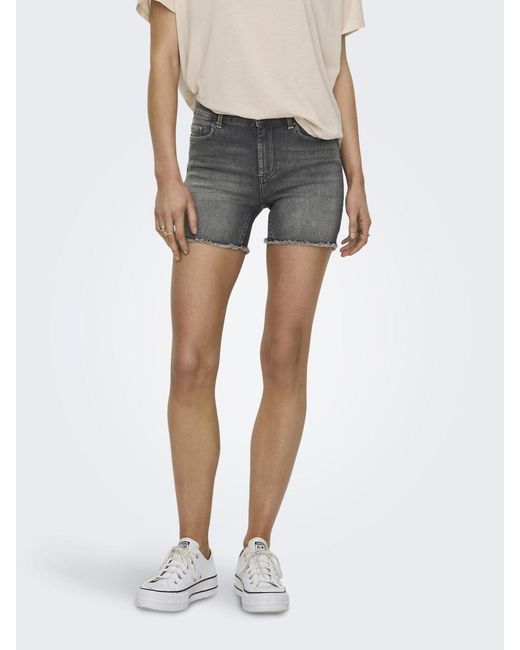 ONLY Gray ONLBLUSH MID SK DNM SHORTS NOOS