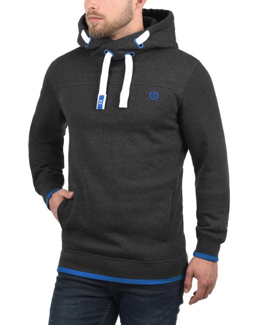 Solid Hoodie SDBenjamin Hood Kapuzensweatshirt mit Cross-Over Kragen in Black für Herren