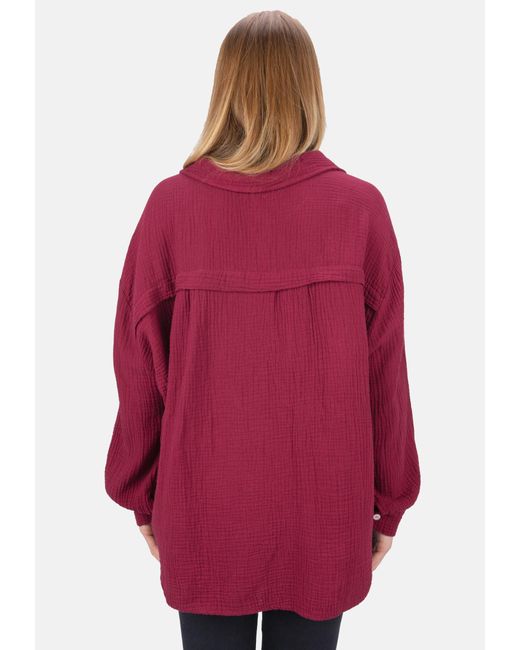 Seasons of April Red Oversized Musselinbluse Sasha