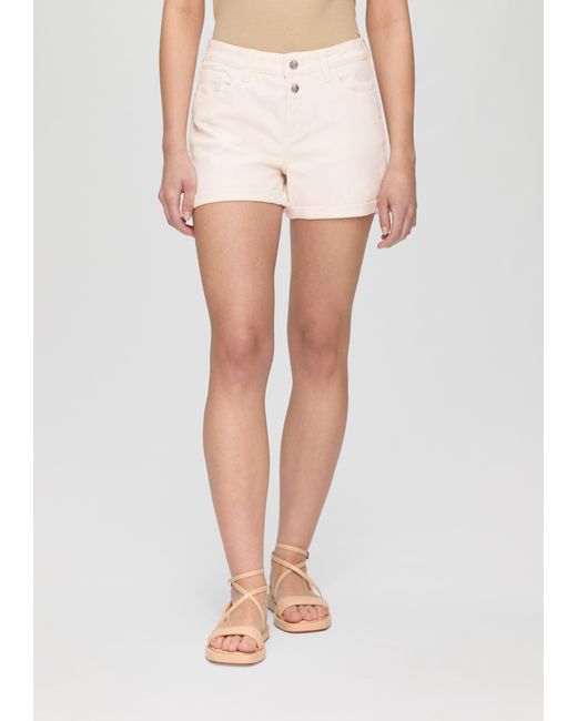 QS Natural Shorts Jeans-Short Abby / Mid Rise / Slim Leg / Ziertaschen