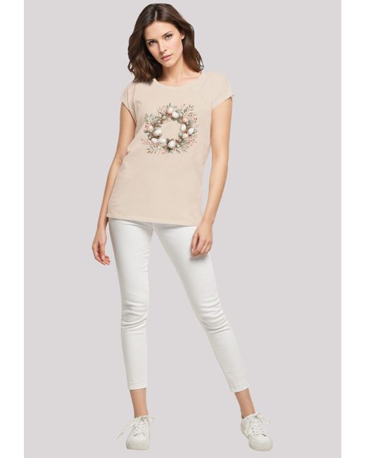 F4NT4STIC Natural Shirt Osterkranz Eierkranz Blumenring Premium Qualität