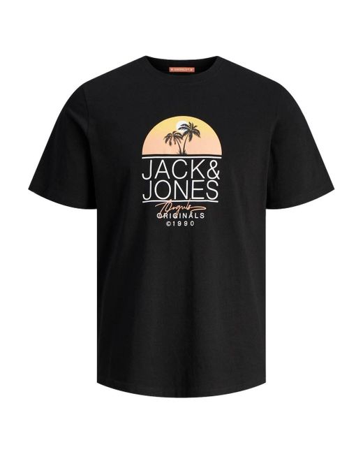 Jack & Jones T-Shirt JORCASEY TEE SS CREW NECK LN in Black für Herren
