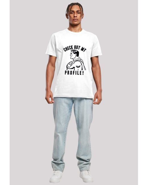 F4NT4STIC T-Shirt DC Comics Superman Check out my Profile ,Premium Merch,Regular-Fit,Basic,Bedruckt in White für Herren