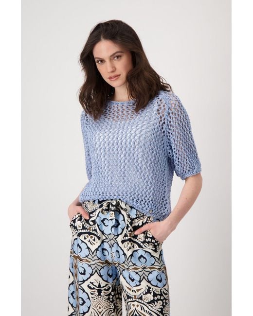 Monari Blue Ajourpullover