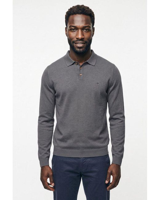 Fynch-Hatton Strickpullover Mit Logo Stickerei in Gray für Herren