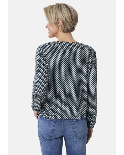 STOOKER WOMEN Blue CALLA Langarmshirt Regular Fit Blusen-Shirt mit grafischem Print