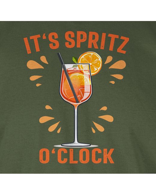 Shirtracer T-Shirt Its o Clock I Lustiges Geschenk Aperol Spritz Kostüm A Karneval & Fasching in Green für Herren