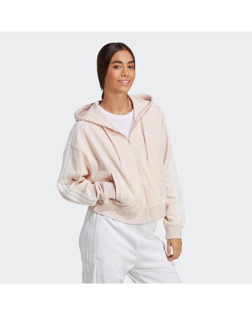 adidas Kapuzenfleecejacke ESSENTIALS 3STREIFEN FRENCH TERRY BOMBER