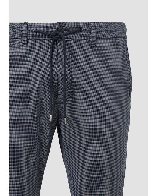 S.oliver Stoffhose Phoenix: Strukturierte Chino mit Elastikbund Ziernaht in White für Herren