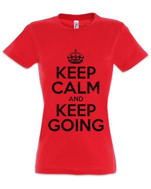 Urban Backwoods Red Print- Calm And Keep Going T-Shirt Batterie accu pile pila