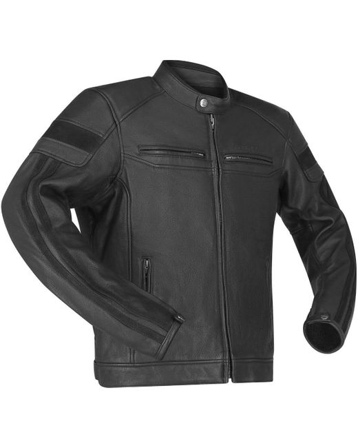 Richa Motorradjacke Retro Racing 4 Black Edition Motorrad Lederjacke Rückenprotektor enthalten für Herren