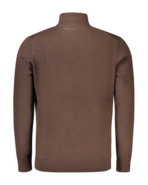 Norway 1963 Strickpullover pullover Braun: Langarmshirt mit Rollkragen und Stickerei in Brown für Herren